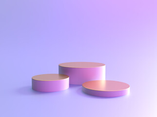 Podium, gold pedestal background, golden round 3d stand display or platform for product presentation podium