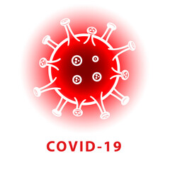 Coronavirus Bacteria Cell Icon, 2019-nCoV, Covid-2019, Covid-19 Novel Coronavirus Bacteria. No Infection and Stop Coronavirus Concepts. Dangerous Coronavirus Cell in China, Wuhan. Isolated Vector Icon
