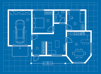 house layout blueprint vector apartment design project - 427519317