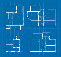 house layout blueprint vector apartment design project - 427519321
