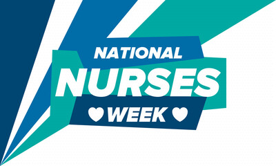 National Nurses Week. Thank you nurses. Medical and health care concept. Fighters against viruses and diseases. In honour of the doctors. Celebrated annual in United States. Vector illustration poster