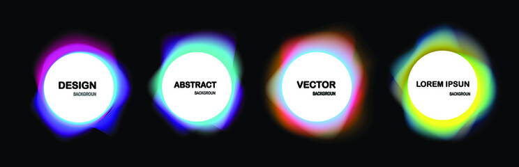 Set of isolated abstract aqua spot with gradient or dynamic color.Vector colorful neon templates. Circle shapes with vivid gradients. Fluid gradients for banners, Abstract liquid shape black, 3d.eps10