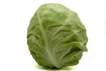kachan green cabbage on a white background closeup