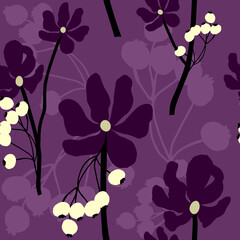 Seamless floral pattern with hand draw spring flower
