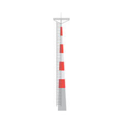 Cartoon telecommunication broadcasting tower, flat vector illustration isolated.