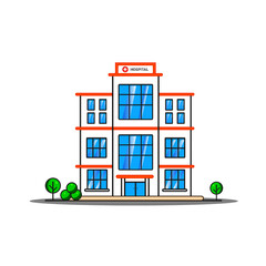 Obraz premium Modern cartoon hospital vector illustration