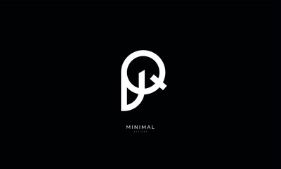 Alphabet letter icon logo PQ