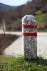 road poles by the lake.