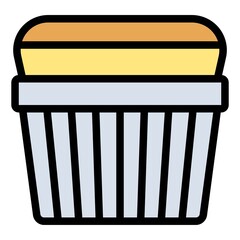 Custard icon, Bakery and baking related vector