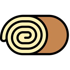 Swiss roll icon, Bakery and baking related vector