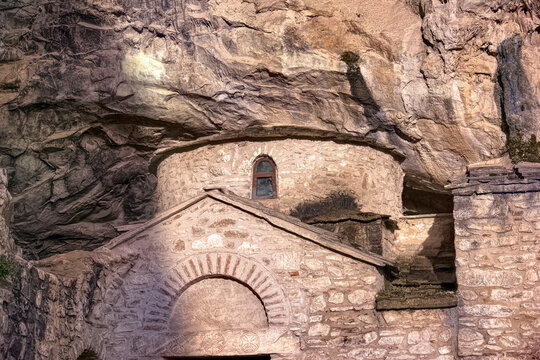 Orthodox monastery enclosed by Davelis cave