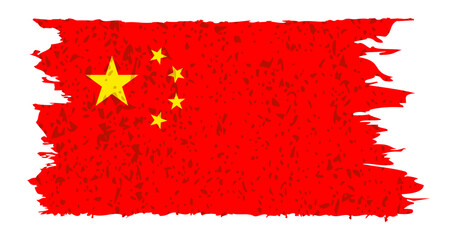 China Flag Grunge Rustic Texture Vector Background Illustration