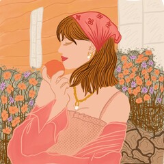 Beautifull girl in the garden