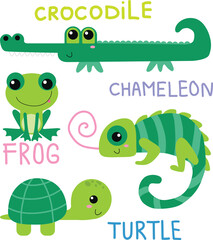 Green zoo animals
