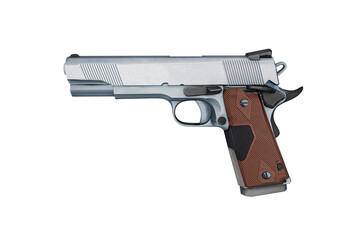 pistol gun isolated on white background in 3d illustration style
