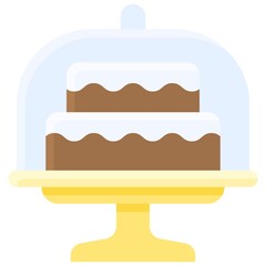 Cake on Cake stand icon, Bakery and baking related vector