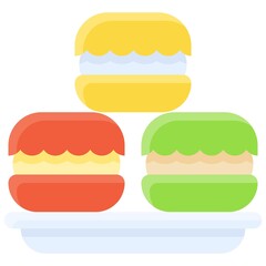 Macaron icon, Bakery and baking related vector