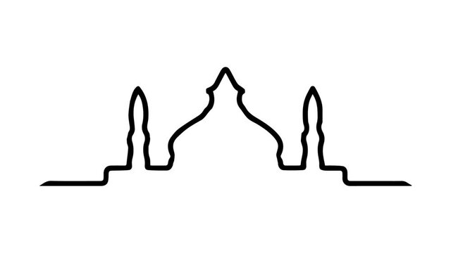 Ramadan holiday mosque thin line vector animation icons HD