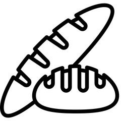 Baguette icon, Bakery and baking related vector
