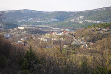 Fototapeta na wymiar foothill village in spring.