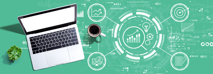 Data Analysis concept with a laptop computer