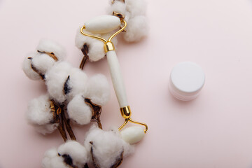 Face care and anti-aging concept. Tools for massage