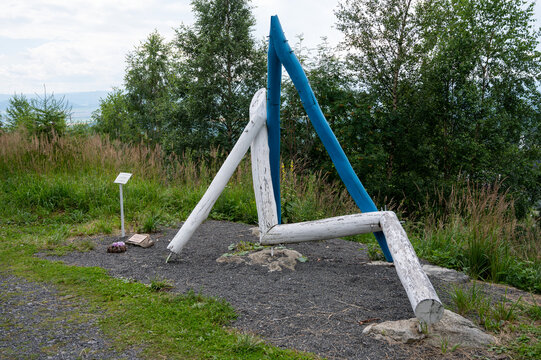 Station XIII Of The Way Of The Cross: Jesus Is Taken Down From The Cross. Kalvária Na Peknú Vyhliadku. Starý Smokovec, Slovakia. 2020-07-27.	