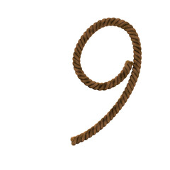Rugged Rope text typeface letter 9