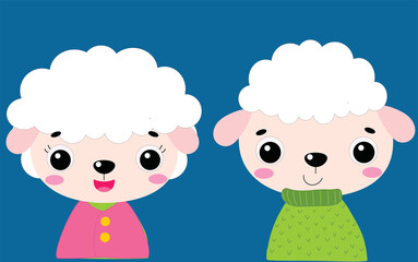 Sheep girl and boy