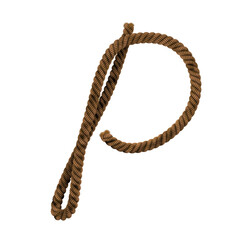 Rugged Rope text typeface letter P