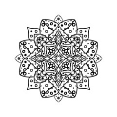  mandala. black and white coloring. Indian. mehendi, yoga, lotus, flower, relax, circle, buddhism, geometric symbol. vector