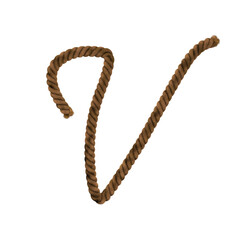 Rugged Rope text typeface letter V