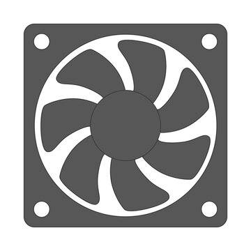 Cooler with seven blades. Vector.