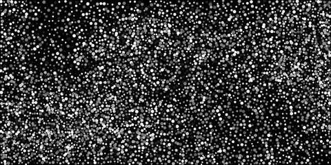 Silver shine of confetti on a black background. Illustration of a drop of shiny particles. Decorative element. Element of design. Vector illustration, EPS 10.