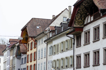Fototapeta na wymiar Rathausgasse, Altstadt, Aarau, Schweiz