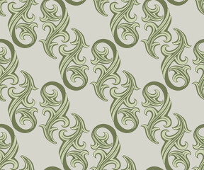 Vector ornamental hand drawing decorative baroque background. Ethnic seamless pattern ornament. Vector pattern. - 427534161