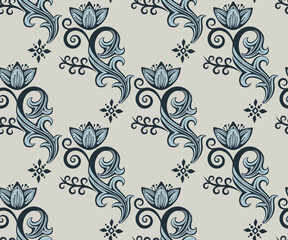 Vector ornamental hand drawing decorative baroque background. Ethnic seamless pattern ornament. Vector pattern.