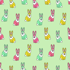 easter rabbit seamless pattern vector illustration