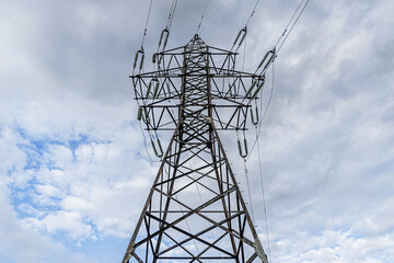 power pole against on a cloudy day