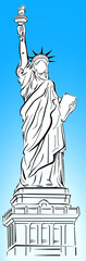Statue of Liberty USA - hand drawing illustration, conceptual art FREEDOM