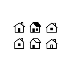 House vector icon set. Home simple linear symbols.