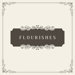 Retro wedding invitations, advertising or other design and place for your text. Flourishes frame. Vintage ornament greeting card template