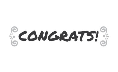 Congrats! lettering typography. Motivational congratulations text.