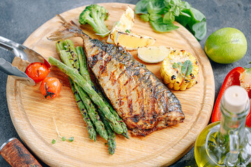 grilled mackerel with vegetables