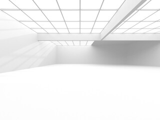Illuminated corridor interior design. Empty Room Interior Background
