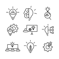Idea icons set. Idea pack symbol vector elements for infographic web.