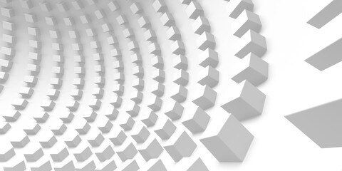 White cubes structure. Abstract futuristic background.