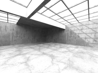 Abstract architecture background. Empty rough concrete interior