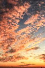 Beautiful pink clouds and sunset in Spain