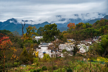 village in the valley of mountains